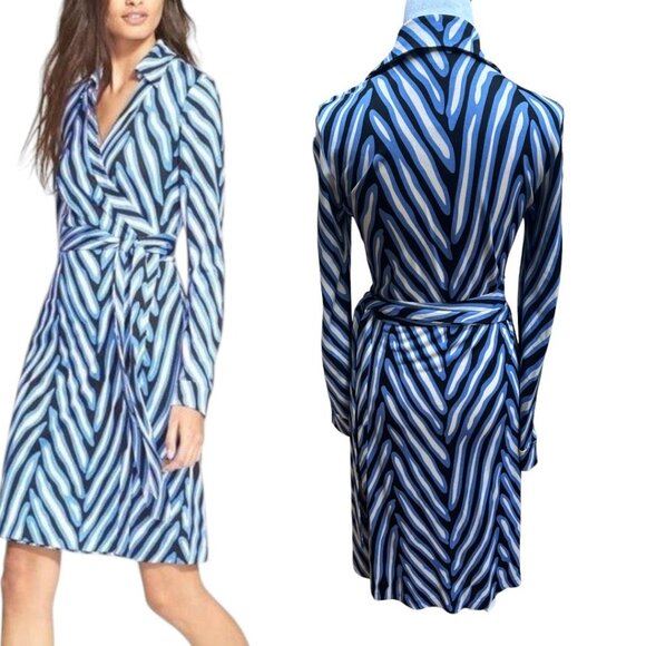 Diane Von Furstenberg Jeanne 100% Silk Wrap Dress size 4 small like new $625 - Picture 3 of 4